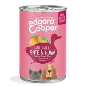 Sparpaket 24 x 400 g Edgard & Cooper Junior Ente & Huhn Hunde Nassfutter Nur Heute